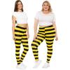 imageSTRETCH IS COMFORT Womens and Plus Size Oh So Soft Knee ampamp Full Length Leggings  Lots of Prints  Adult Sizes S7XBlack Yellow Stripes