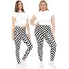 imageSTRETCH IS COMFORT Womens and Plus Size Oh So Soft Knee ampamp Full Length Leggings  Lots of Prints  Adult Sizes S7XCheckered Black and White