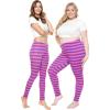 imageSTRETCH IS COMFORT Womens and Plus Size Oh So Soft Knee ampamp Full Length Leggings  Lots of Prints  Adult Sizes S7XPink Purple Stripes