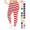 imageSTRETCH IS COMFORT Womens and Plus Size Oh So Soft Knee ampamp Full Length Leggings  Lots of Prints  Adult Sizes S7XRed White Stripes