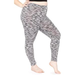 imageSTRETCH IS COMFORT Womens and Plus Size Oh So Soft Knee ampamp Full Length Leggings  Lots of Prints  Adult Sizes S7XBlack Spacedye