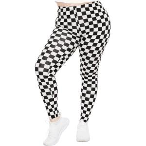 imageSTRETCH IS COMFORT Womens and Plus Size Oh So Soft Knee ampamp Full Length Leggings  Lots of Prints  Adult Sizes S7XCheckered Black and White
