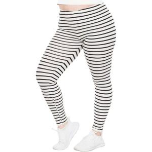 imageSTRETCH IS COMFORT Womens and Plus Size Oh So Soft Knee ampamp Full Length Leggings  Lots of Prints  Adult Sizes S7XNautical Black Stripes