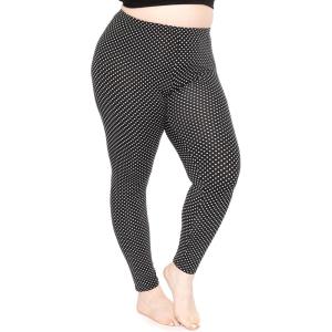 imageSTRETCH IS COMFORT Womens and Plus Size Oh So Soft Knee ampamp Full Length Leggings  Lots of Prints  Adult Sizes S7XPolka Dot