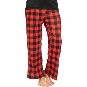 imageSTRETCH IS COMFORT Womens and Plus Size Oh So Soft Knee ampamp Full Length Leggings  Lots of Prints  Adult Sizes S7XRed Plaid Straight Leg