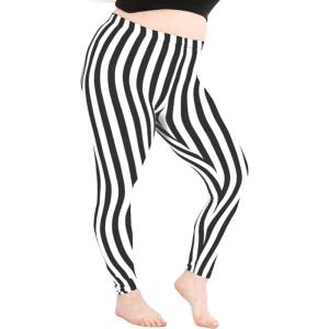imageSTRETCH IS COMFORT Womens and Plus Size Oh So Soft Knee ampamp Full Length Leggings  Lots of Prints  Adult Sizes S7XVertical Black and White Stripes