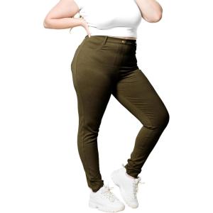 imageSTRETCH IS COMFORT PullOn Womens and Plus Size Jeggings High Waist Stretchy Jeans Cotton Blend Basic Denim Leggings  XS5XLOlive Green