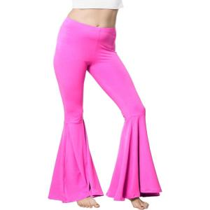 imageSTRETCH IS COMFORT Womens Plus Size Oh So Soft Pull On Stretchy Bell Bottom Flare Pants XL7XNeon Pink