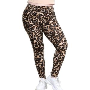 imageSTRETCH IS COMFORT Womens and Plus Size Oh So Soft Full and Knee Length Leggings  Basic Essentials  Small to 7XBrown Leopard