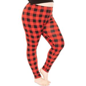 imageSTRETCH IS COMFORT Womens and Plus Size Oh So Soft Full and Knee Length Leggings  Basic Essentials  Small to 7XBuffalo Plaid