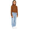 imageSTRETCH IS COMFORT Girls Oh So Soft Long Sleeve Turtleneck  Youth Size 216Black Orange Stripes