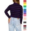 imageSTRETCH IS COMFORT Girls Oh So Soft Long Sleeve Turtleneck  Youth Size 216Black Purple Stripes