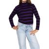 imageSTRETCH IS COMFORT Girls Oh So Soft Long Sleeve Turtleneck  Youth Size 216Black Purple Stripes