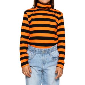 imageSTRETCH IS COMFORT Girls Oh So Soft Long Sleeve Turtleneck  Youth Size 216Black Orange Stripes