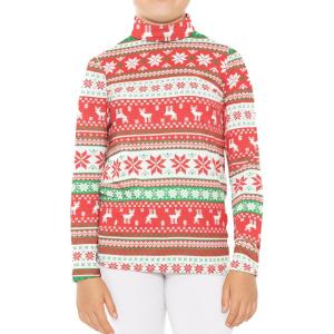 imageSTRETCH IS COMFORT Girls Oh So Soft Long Sleeve Turtleneck  Youth Size 216Red Reindeer