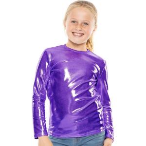 imageSTRETCH IS COMFORT Girls Print Classic Crew Neck Short and Long Sleeves Tee Shirt  Soft Everyday Basic Top  2T16Mystique Purple