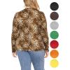 imageSTRETCH IS COMFORT Womens Long Sleeve Lay Flat Crew Neck Tee  Everyday Top  Plus ampamp Regular Sizes S5XBrown Cheetah