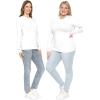imageSTRETCH IS COMFORT Womens Long Sleeve Lay Flat Crew Neck Tee  Everyday Top  Plus ampamp Regular Sizes S5XWhite