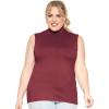 imageSTRETCH IS COMFORT Womens Plus Oh So Soft Sleeveless Mock Neck Top  Perfectly Stylish Cozy Essential for Everyday XS5XLBurgundy