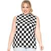 imageSTRETCH IS COMFORT Womens Plus Oh So Soft Sleeveless Mock Neck Top  Perfectly Stylish Cozy Essential for Everyday XS5XLCheckered Black and White