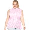 imageSTRETCH IS COMFORT Womens Plus Oh So Soft Sleeveless Mock Neck Top  Perfectly Stylish Cozy Essential for Everyday XS5XLPink Gingham