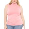 imageSTRETCH IS COMFORT Womens Plus Size Long Sleeve and Sleeveless Turtleneck  XL  7XLight Pink