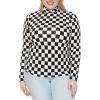 imageSTRETCH IS COMFORT Womens Plus Size Long Sleeve and Sleeveless Turtleneck  XL  7XCheckered Black and White