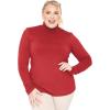 imageSTRETCH IS COMFORT Womens Plus Size Long Sleeve and Sleeveless Turtleneck  XL  7XRed
