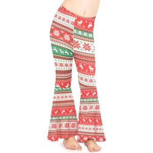 imageSTRETCH IS COMFORT Girls Stretch Bell Bottoms Flare Pants Little  Big Kid Ruffle Bootcut Leggings  Sizes 214Red Reindeer