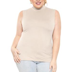 imageSTRETCH IS COMFORT Womens Plus Oh So Soft Sleeveless Mock Neck Top  Perfectly Stylish Cozy Essential for Everyday XS5XLCream
