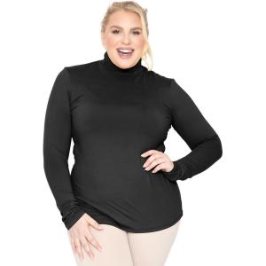 imageSTRETCH IS COMFORT Womens Plus Size Long Sleeve and Sleeveless Turtleneck  XL  7XBlack