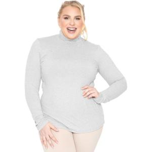imageSTRETCH IS COMFORT Womens Plus Size Long Sleeve and Sleeveless Turtleneck  XL  7XHeather Gray
