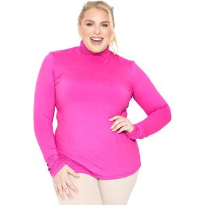 imageSTRETCH IS COMFORT Womens Plus Size Long Sleeve and Sleeveless Turtleneck  XL  7XNeon Hot Pink