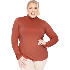 imageSTRETCH IS COMFORT Womens Plus Size Long Sleeve and Sleeveless Turtleneck  XL  7XRust