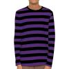 imageSTRETCH IS COMFORT Boys and Mens Oh So Soft Long Sleeve Top  Youth SAdult 3XBlack Purple Stripes