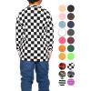 imageSTRETCH IS COMFORT Boys and Mens Oh So Soft Long Sleeve Top  Youth SAdult 3XCheckered Black and White
