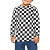 imageSTRETCH IS COMFORT Boys and Mens Oh So Soft Long Sleeve Top  Youth SAdult 3XCheckered Black and White
