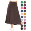 imageSTRETCH IS COMFORT Youth Girls Flowy ALine Skirt Knee Length and Ankle Length  Kids  Sizes 416Brown