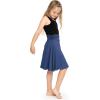 imageSTRETCH IS COMFORT Youth Girls Flowy Knee ampamp Ankle Length Skirt with Ruched Waistband  Soft and Lightweight  XS16Light Navy