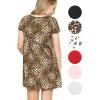 imageSTRETCH IS COMFORT Youth Girls Oh So Soft Playtime T Shirt Dress Short Sleeve Casual Stretch Play DressesLittle to Big KidsBrown Cheetah