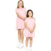 imageSTRETCH IS COMFORT Youth Girls Oh So Soft Playtime T Shirt Dress Short Sleeve Casual Stretch Play DressesLittle to Big KidsLight Pink
