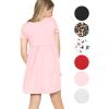 imageSTRETCH IS COMFORT Youth Girls Oh So Soft Playtime T Shirt Dress Short Sleeve Casual Stretch Play DressesLittle to Big KidsLight Pink