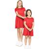 imageSTRETCH IS COMFORT Youth Girls Oh So Soft Playtime T Shirt Dress Short Sleeve Casual Stretch Play DressesLittle to Big KidsRed