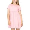 imageSTRETCH IS COMFORT Youth Girls Oh So Soft Playtime T Shirt Dress Short Sleeve Casual Stretch Play DressesLittle to Big KidsLight Pink
