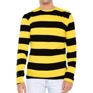 imageSTRETCH IS COMFORT Boys and Mens Oh So Soft Long Sleeve Top  Youth SAdult 3XBlack Yellow Stripes