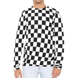 imageSTRETCH IS COMFORT Boys and Mens Oh So Soft Long Sleeve Top  Youth SAdult 3XCheckered Black and White