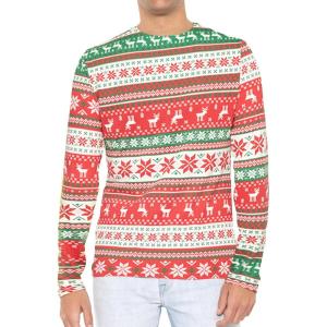 imageSTRETCH IS COMFORT Boys and Mens Oh So Soft Long Sleeve Top  Youth SAdult 3XRed Reindeer