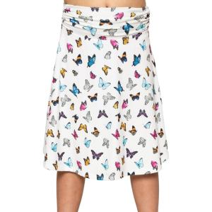 imageSTRETCH IS COMFORT Youth Girls Flowy Knee ampamp Ankle Length Skirt with Ruched Waistband  Soft and Lightweight  XS16Butterfly