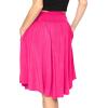 imageWomens and Plus Size Scoop Hem Flare Mid Length Skirt with Pockets  S5XHot Pink