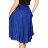 imageWomens and Plus Size Scoop Hem Flare Mid Length Skirt with Pockets  S5XRoyal Blue